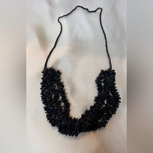Vintage Black Beaded Necklace